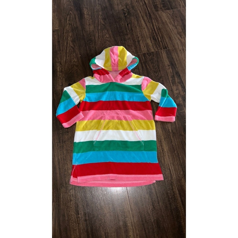 4-5 Mini Boden Striped hooded coverup